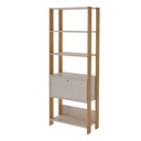 Pouso Bookcase - Off White/ Oak 