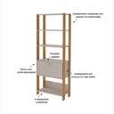 Pouso Bookcase - Off White/ Oak 