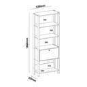 Pouso Bookcase - Off White/ Oak 