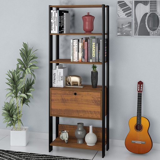 Paulista Bookcase - Pine/ Black