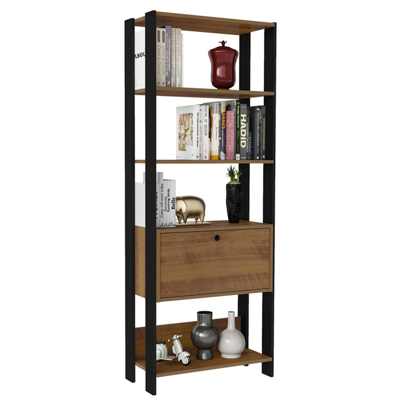 Pouso Bookcase - Pine/ Black