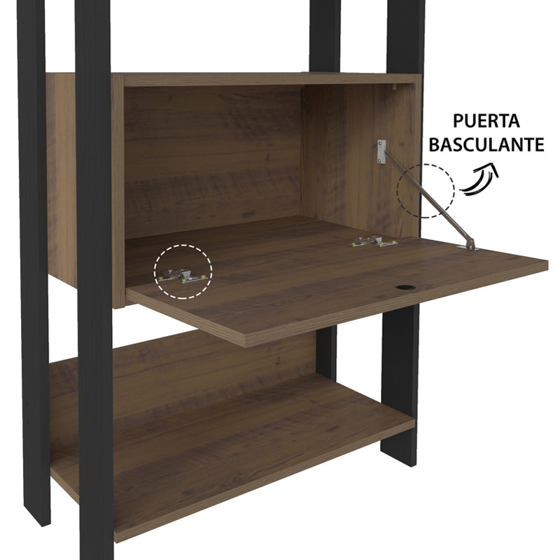 Pouso Bookcase - Pine/ Black