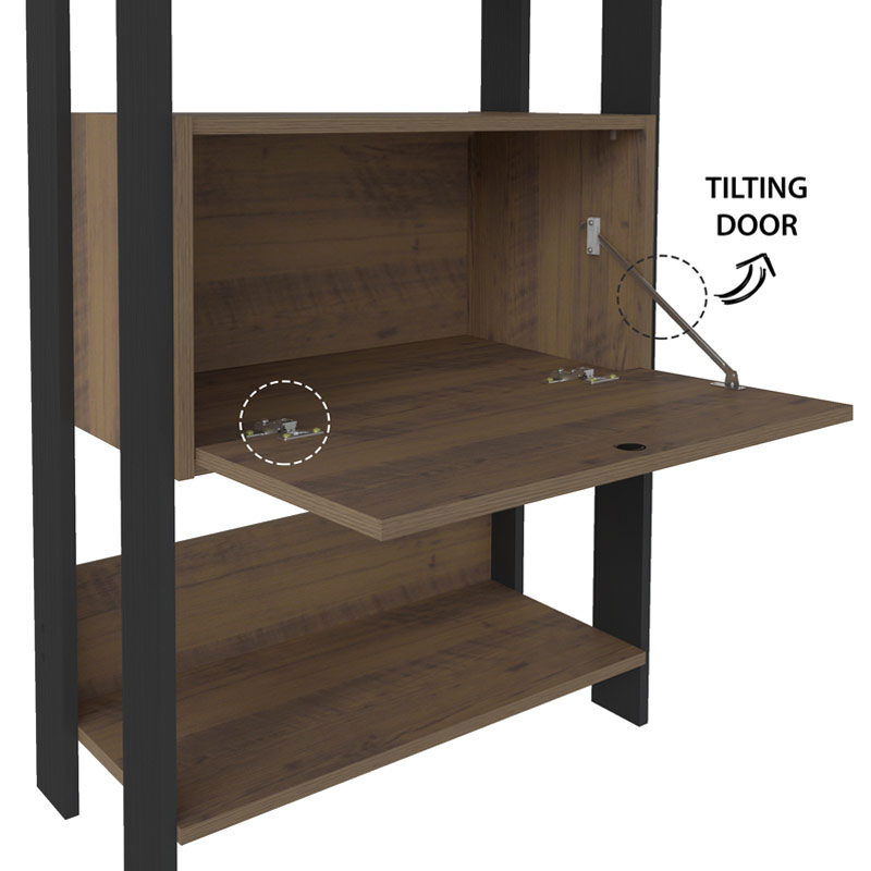 Pouso Bookcase - Pine/ Black