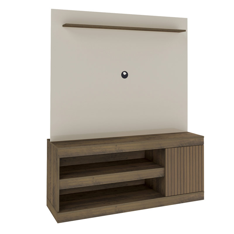 Resende Entertainment Center - Off White/ Slatted Pine