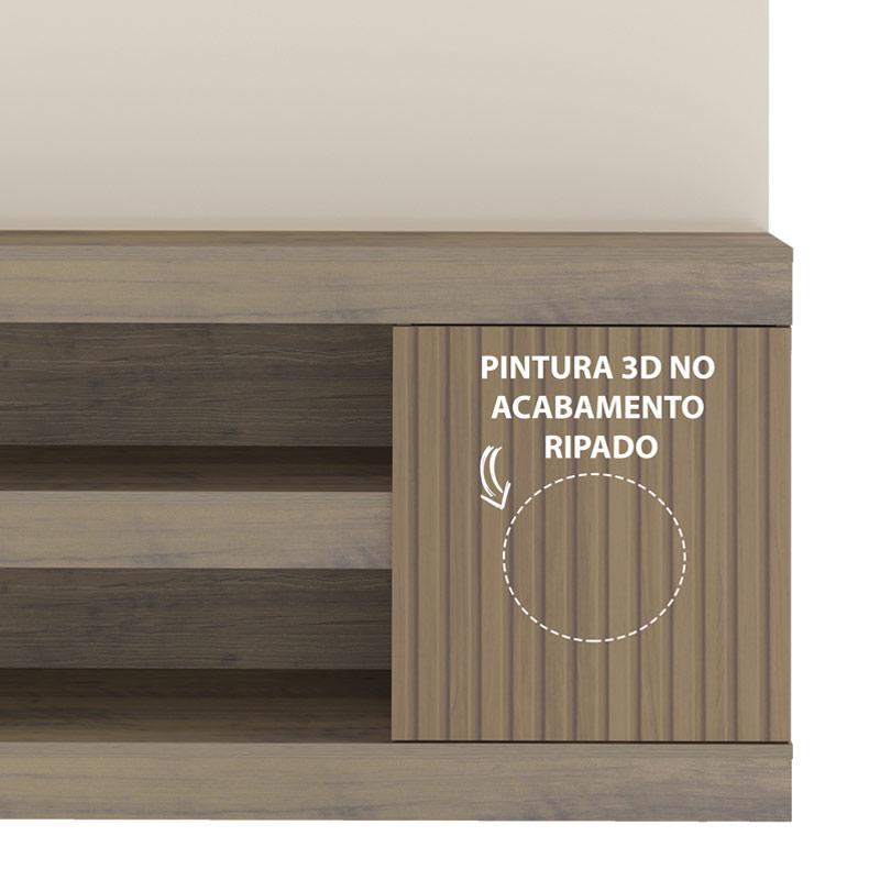 Resende Entertainment Center - Off White/ Slatted Pine