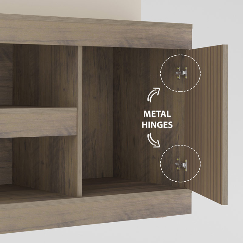 Resende Entertainment Center - Off White/ Slatted Pine