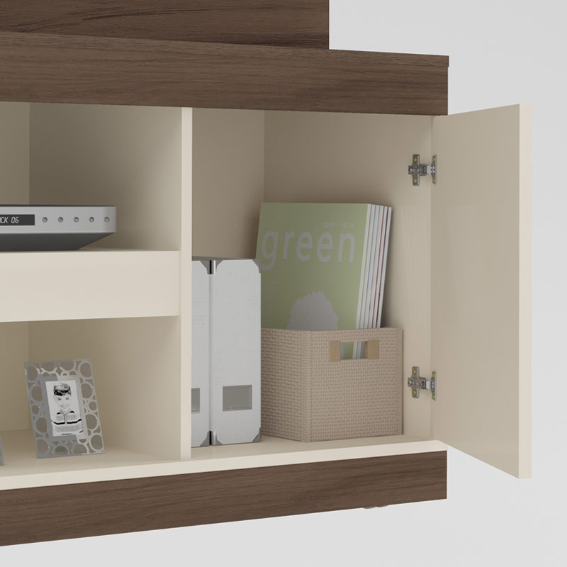 Resende Entertainment Center - Walnut/ Off White