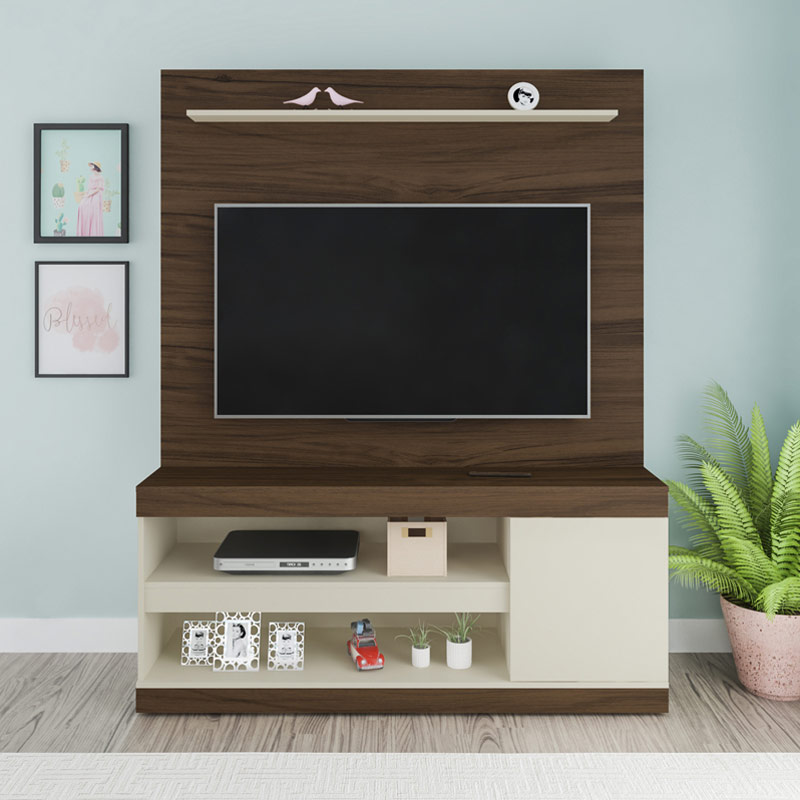 Resende Entertainment Center - Walnut/ Off White