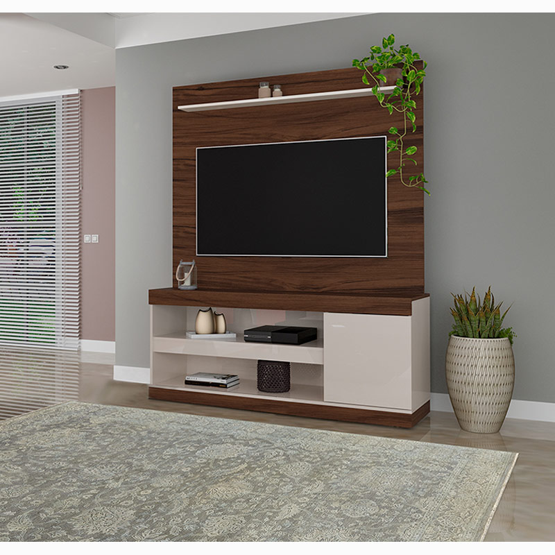 Resende Entertainment Center - Walnut/ Off White