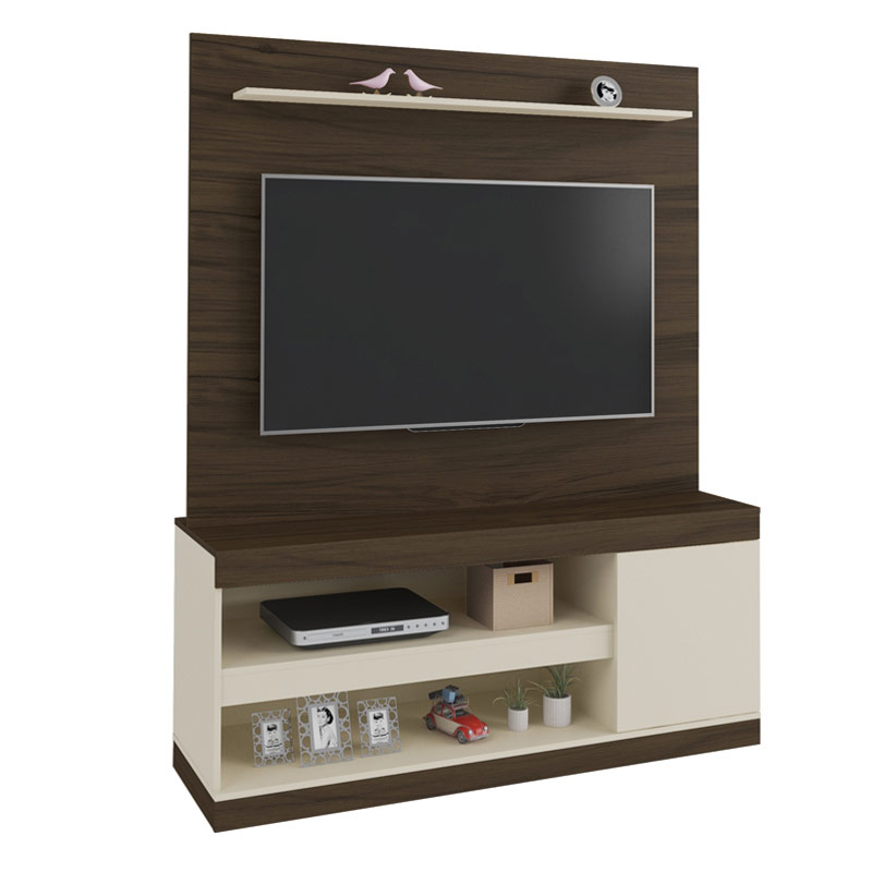 Resende Entertainment Center - Walnut/ Off White