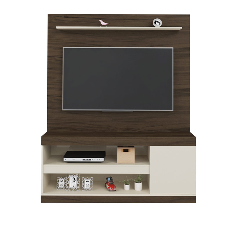 Resende Entertainment Center - Walnut/ Off White