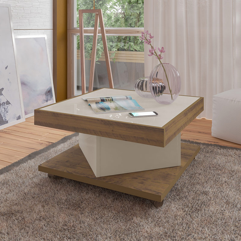 Salto Coffee Table - Pine/ Off White 