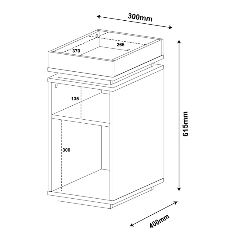 Santa End Table - Black