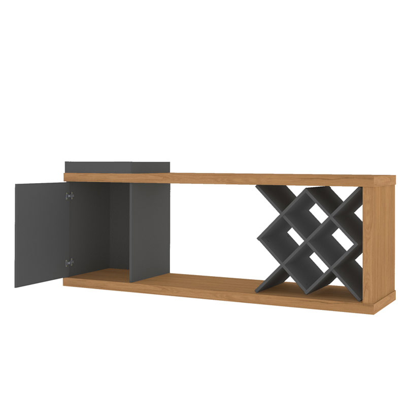 Sapucaia TV Stand Bar - Oak/ Graphite