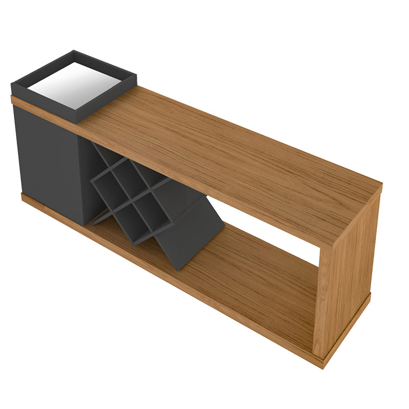 Sapucaia TV Stand Bar - Oak/ Graphite