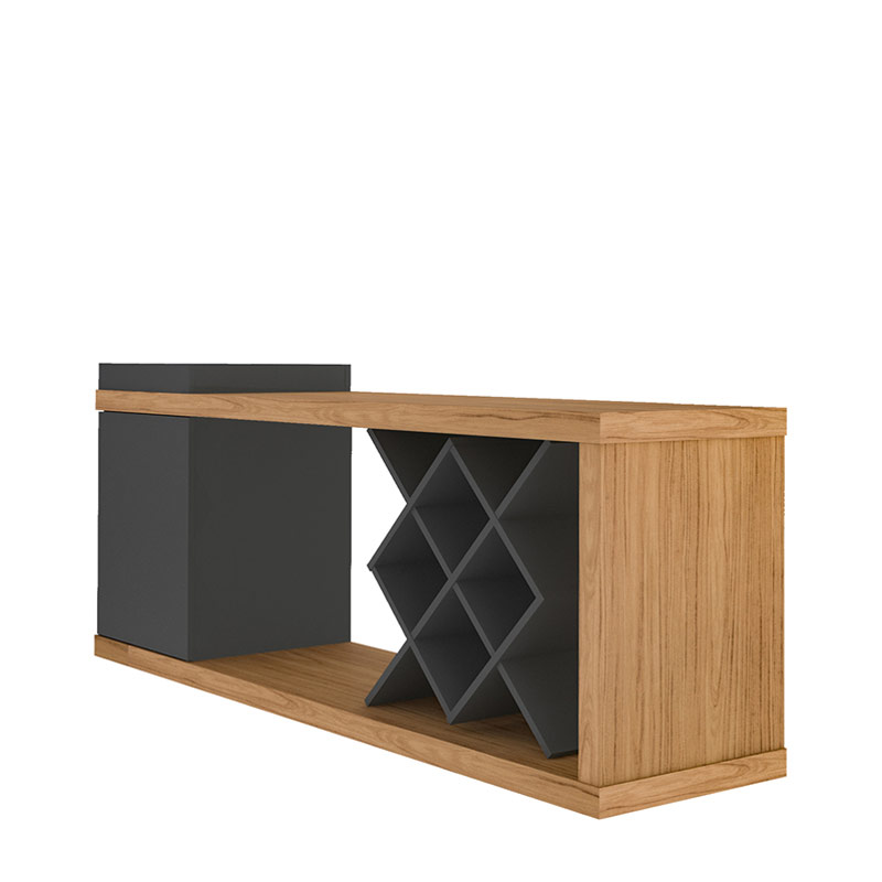 Sapucaia TV Stand Bar - Oak/ Graphite