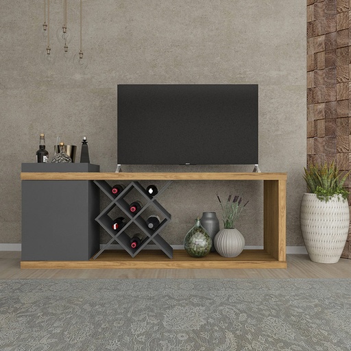 Sao Luis TV Stand Bar - Oak/ Graphite