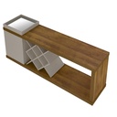 Sapucaia TV Stand Bar - Pine/ Off White