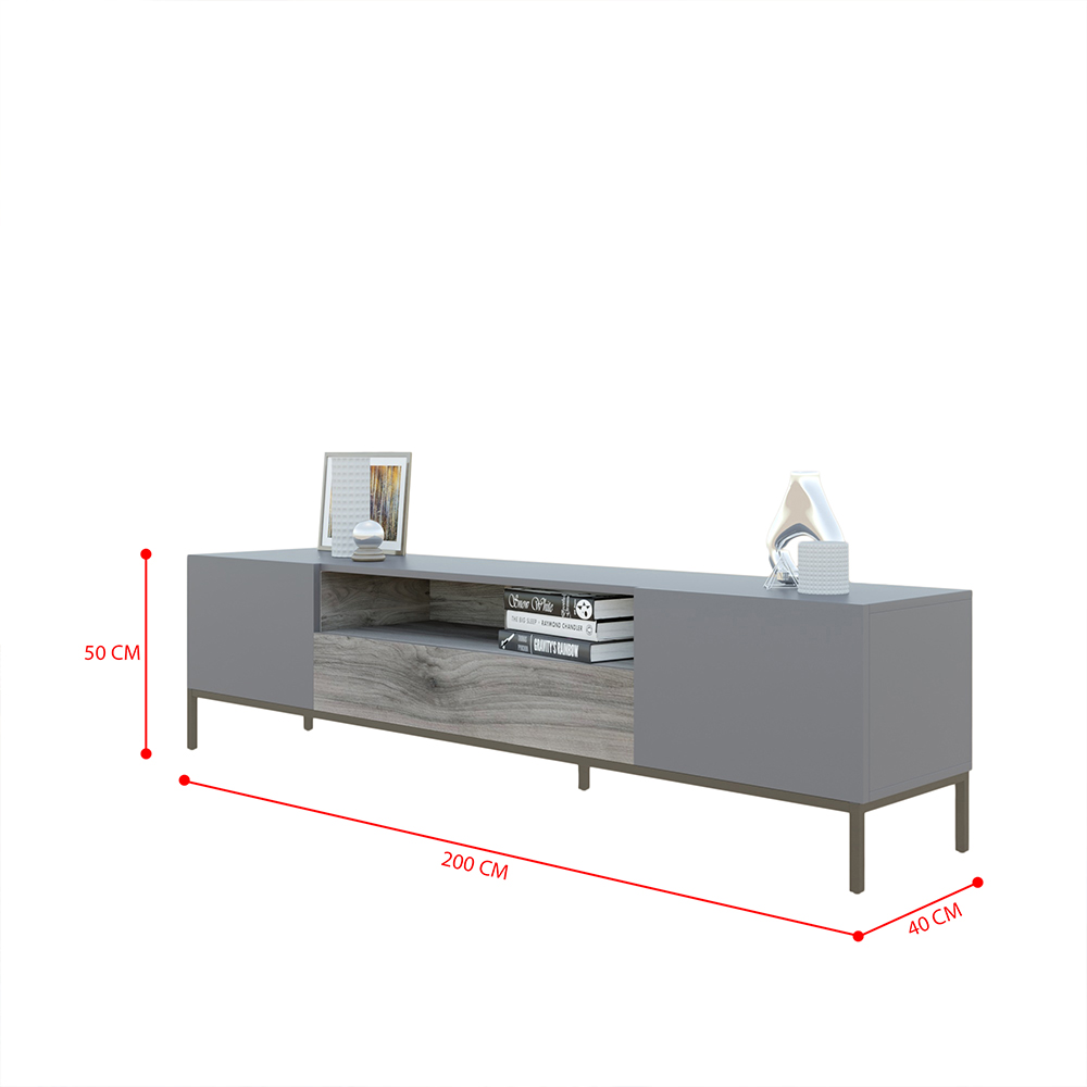 Idiya Burbank Tv Stand, grey