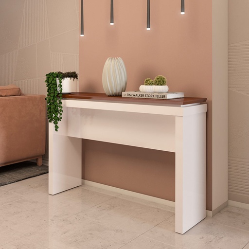 Olinda Console Table - Off White/ Cedar