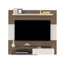 Tatui Tv Wall Panel - Walnut/ Off White