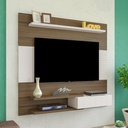 Tatui Tv Wall Panel - Walnut/ Off White