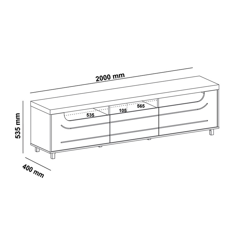 Teixeira Alegre Tv Stand - Oak/ Graphite