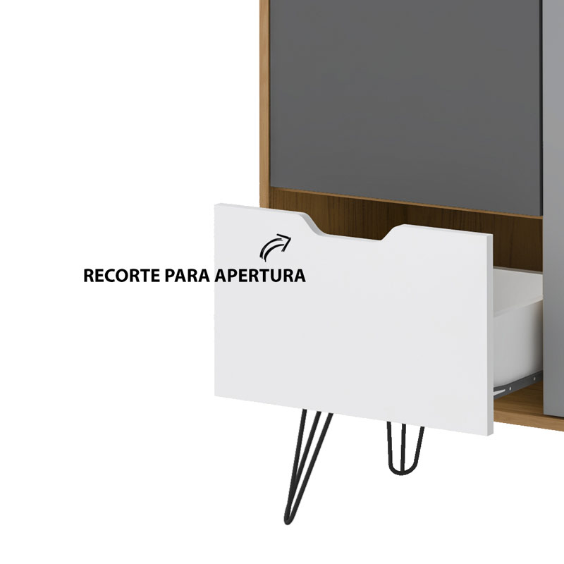 Conselheiro Bar - Oak/Graphite/White/Silver