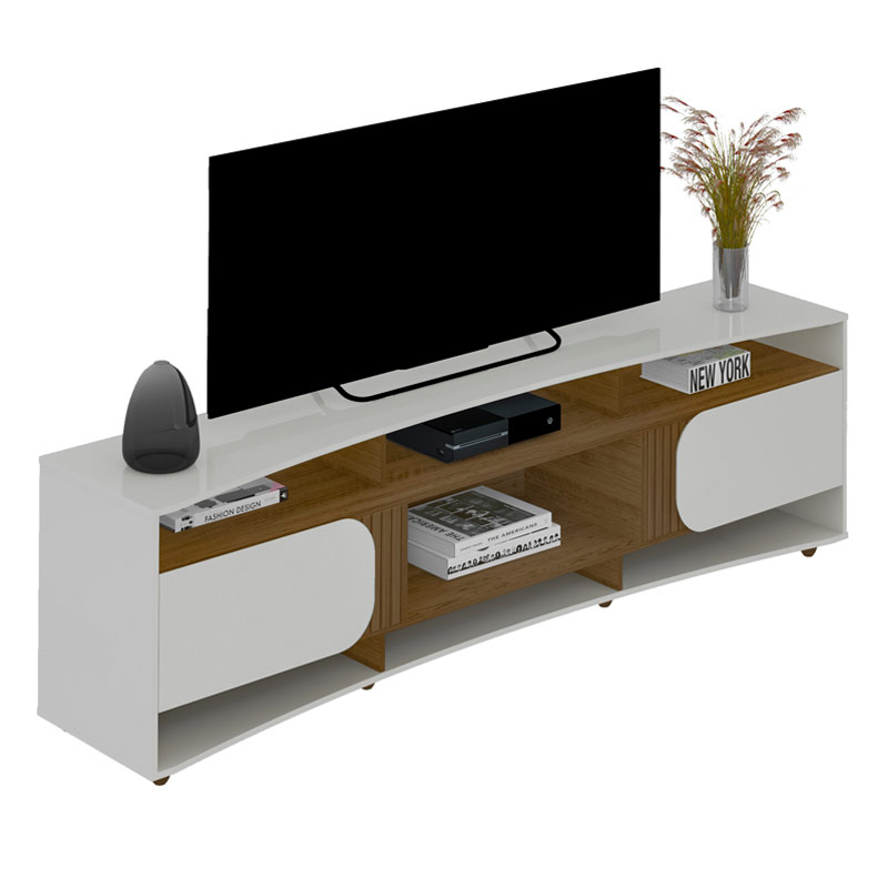 Fortaleza Tv Stand - Off White/ Slated Pine