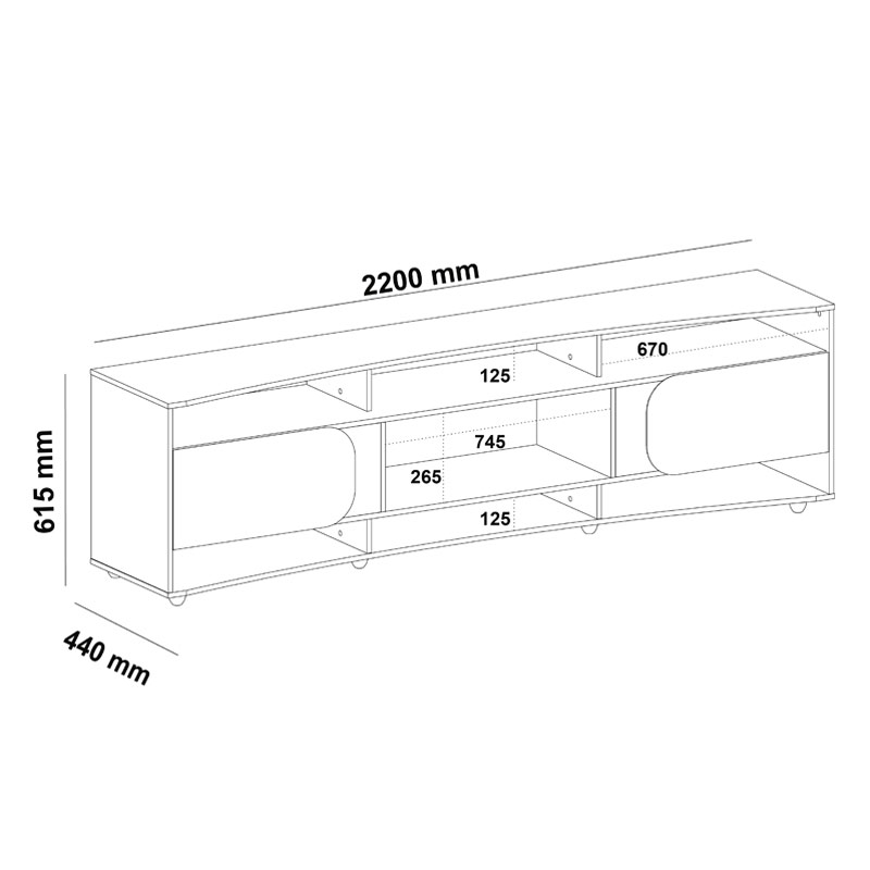 Fortaleza Tv Stand - Off White/ Slated Pine