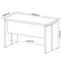  Teresopolis 1400 Operational Desk - Nogal/ Black