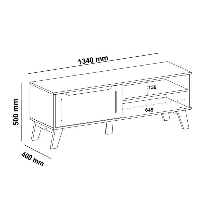 Belo Horizonte Tv Stand - Oak/ Off White