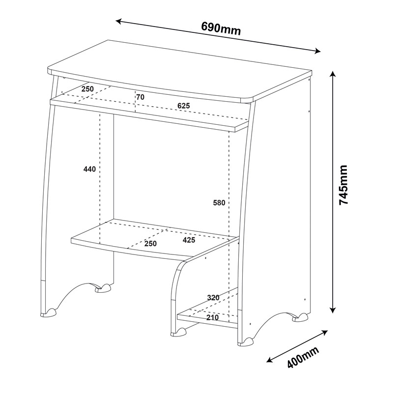 Cotia Computer Table - Pine