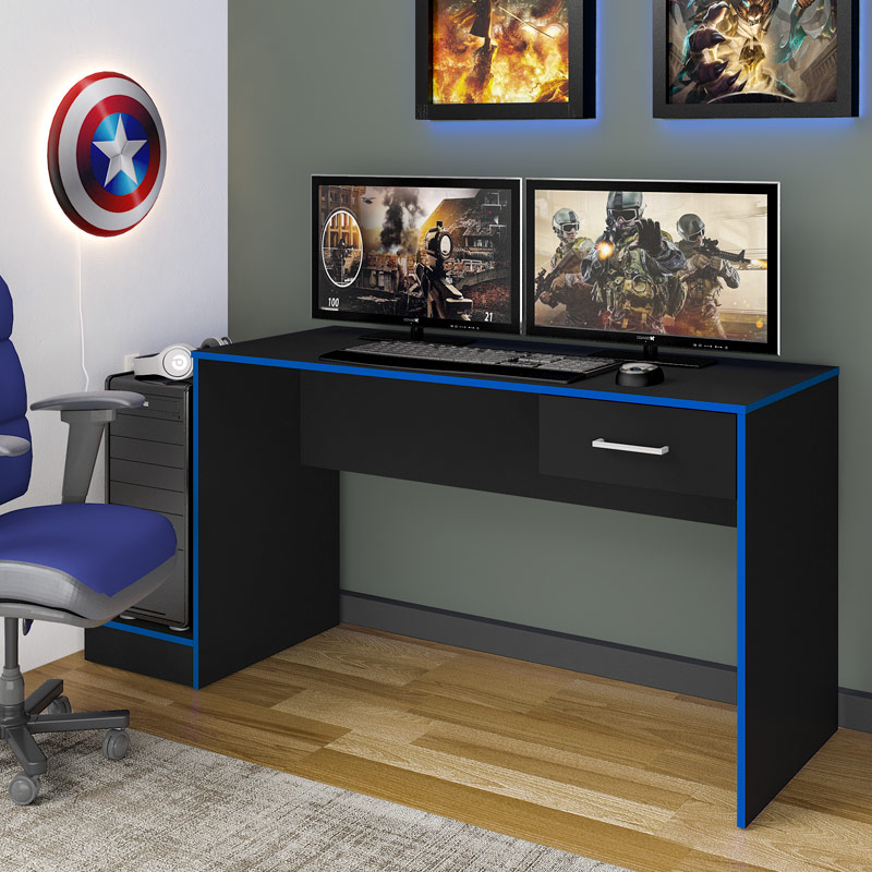 Limeira Desk - Black/ Blue