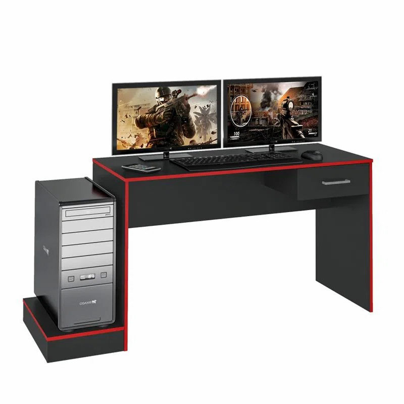 Limeira Desk - Black/ Red