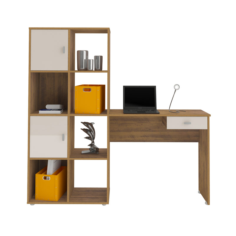 Pelotas Desk - Pine/ Off White