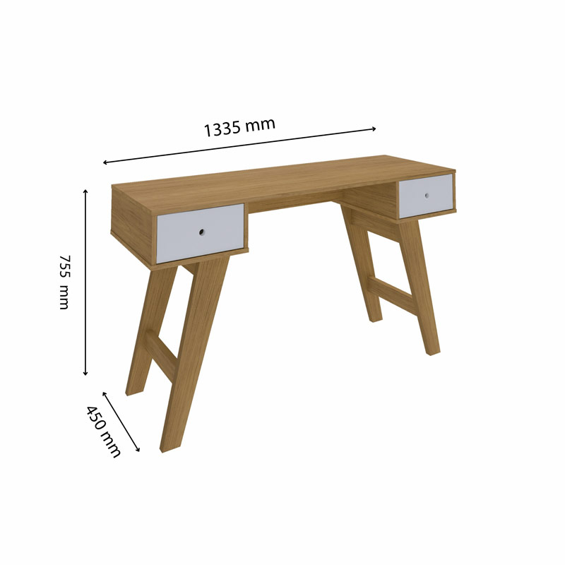 Petropolis Desk - Oak/ White