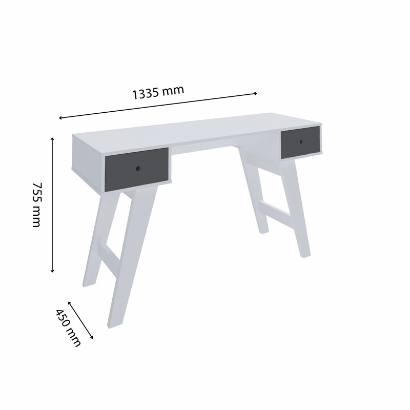 Petropolis Desk - White/ Graphite