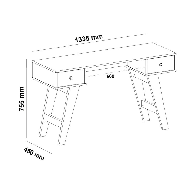 Petropolis Desk - White/ Graphite