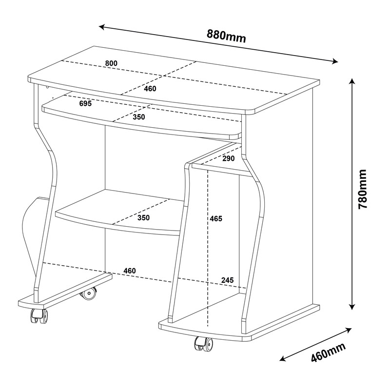 Sao Vicente Computer Table - Pine/ Off White