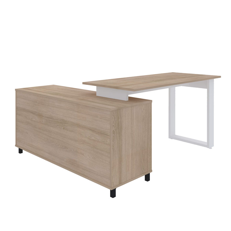  Juazeiro Desk - Light Oak/ White/ Gray large