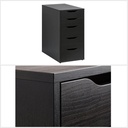 ALEX Drawer Unit, Black-Brown