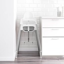 Antilop High Chair with Tray, Silver Color