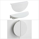 BEGRIPA handle white/half-round 130 mm