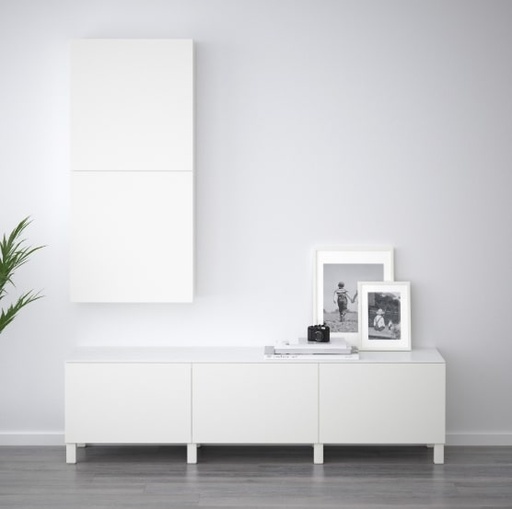 IKEA BESTA Storage Combination with Doors, Lappviken White,180x42x74 cm