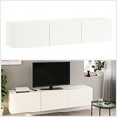 BESTA TV Bench with Doors, White, Lappviken White,180X42X38cm