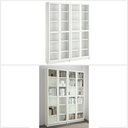 BILLY - OXBERG Bookcase, White, Glass,160x30x202 cm