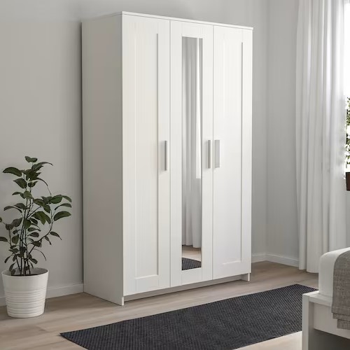 BRIMNES Wardrobe with 3 Doors, White