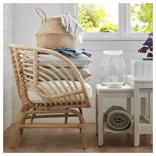 IKEA BUSKBO Armchair, Rattan (no Cushion)