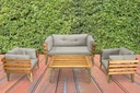 Idiya DOVER indoor/ covered Outdoor Sofa set With One Coffee Table, Light Grey